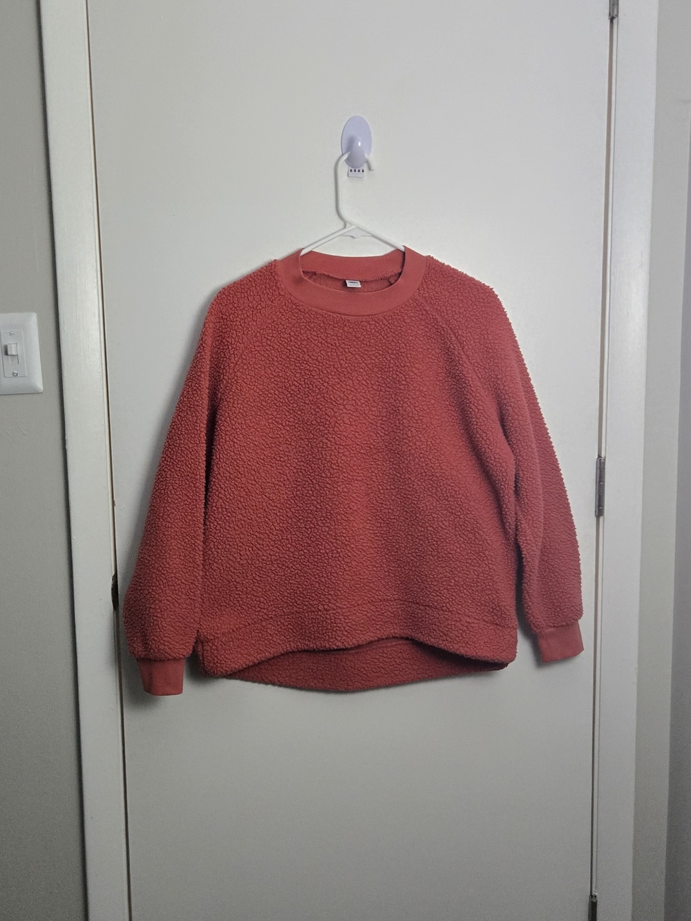 Old Navy Coral Sherpa Crewneck Sweatshirt